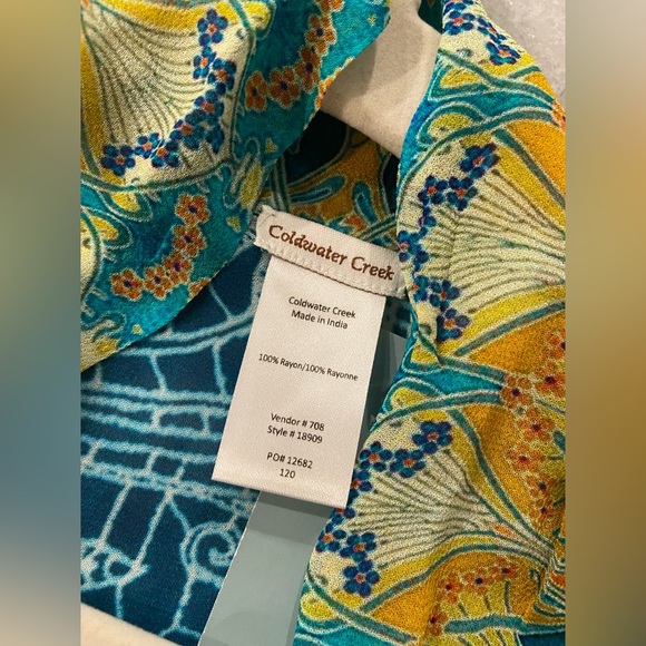 NWT Coldwater Creek OS Colorful Patchwork Flowy Open Front Kimono Top Kaftan - Picture 6 of 8